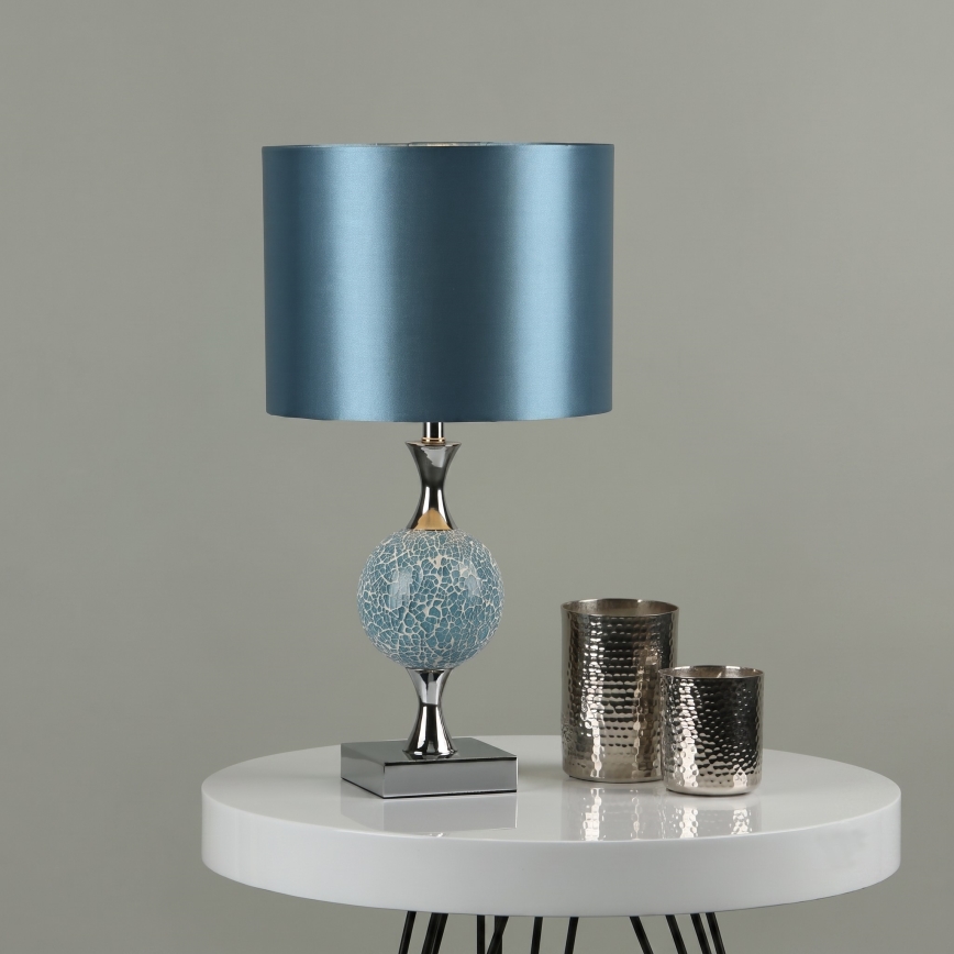 Där Lighting ELS4223 - Lampe de table ELSA 1xE27/40W/230V bleu/chrome brillant