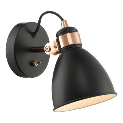 Där Lighting FRE0722 - Applique murale orientable FREDERICK 1xE14/40W/230V, noire