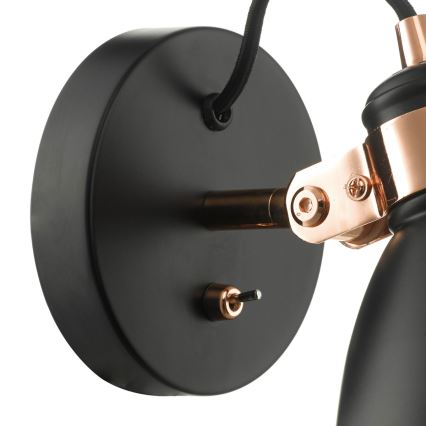 Där Lighting FRE0722 - Applique murale orientable FREDERICK 1xE14/40W/230V, noire