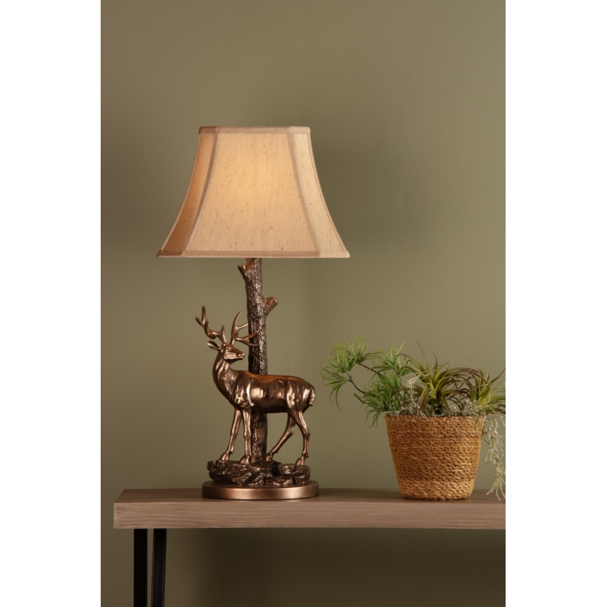 Där Lighting GUL5545-X - Lampe de table GULLIVER 1xE27/60W/230V beige/bronze