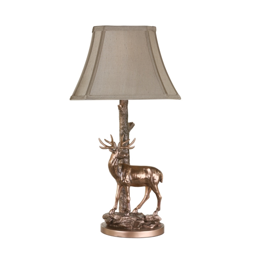 Där Lighting GUL5545-X - Lampe de table GULLIVER 1xE27/60W/230V beige/bronze