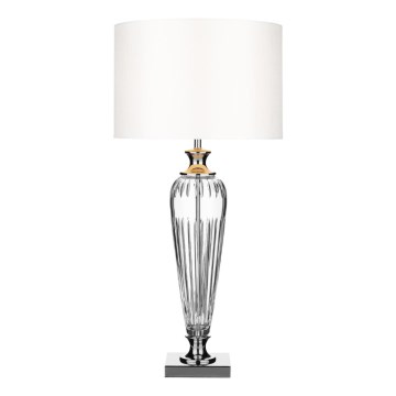 Där Lighting HIN4208 - Lampe de table HINTON 1xE27/60W/230V blanc/chrome poli