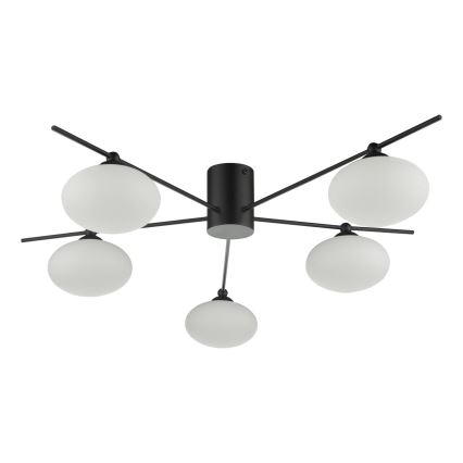 Där Lighting JAS5422 - Plafonnier JASPER monté en surface 5xG9/25W/230V noir
