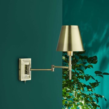 Där Lighting KEN0775 - Flexibele wandlamp KENSINGTON 1xE14/25W/230V messing