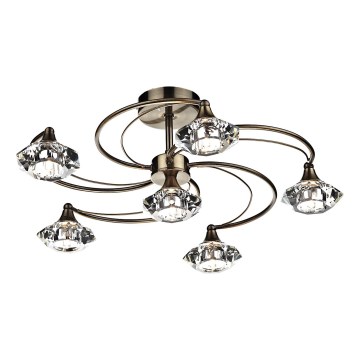 Där Lighting LUT0675 - Plafondkroonluchter LUTHER 6xG9/40W/230V messing