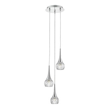 Där Lighting LYA0350 - Suspension sur câble LYALL 3xG9/40W/230V chromé brillant