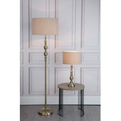 Där Lighting MAD4275 - Lampe de table MADRID 1xE27/60W/230V brun/laiton