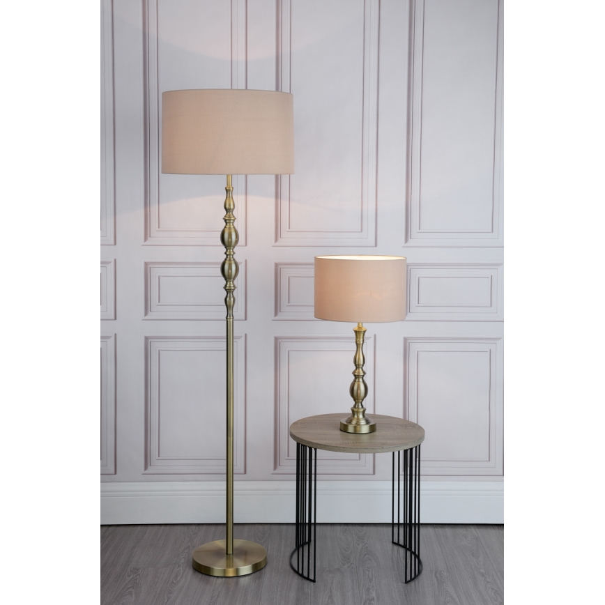 Där Lighting MAD4275 - Lampe de table MADRID 1xE27/60W/230V brun/laiton