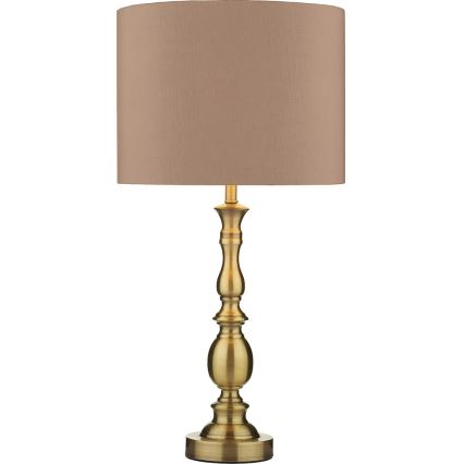 Där Lighting MAD4275 - Lampe de table MADRID 1xE27/60W/230V brun/laiton