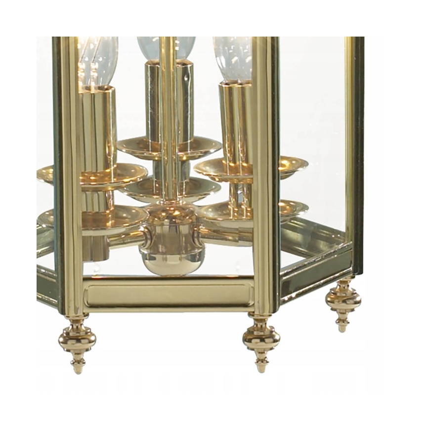 Där Lighting MOO0340 - Lustre suspendu par chaîne MOORGATE 3xE14/60W/230V laiton