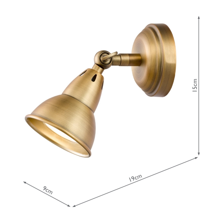 Där Lighting NAT0742 - Wandspot NATHANIEL 1xGU10/11W/230V messing