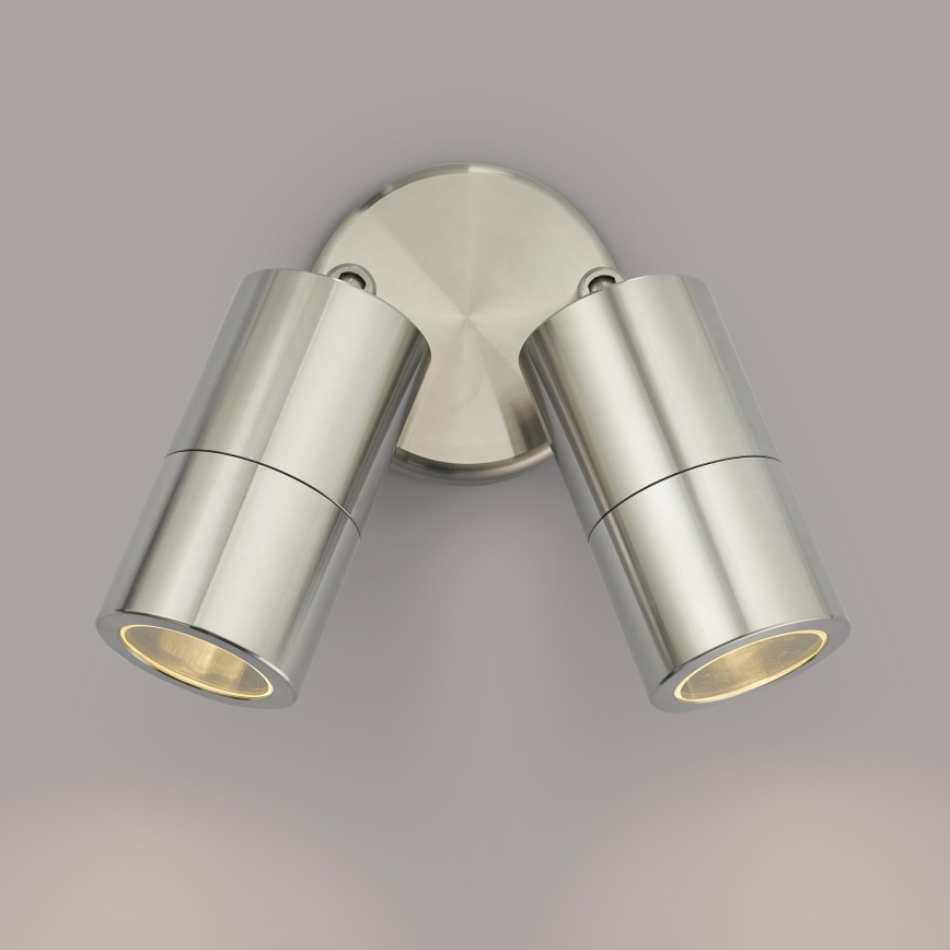 Där Lighting ORT0968 - LED buitenwandspot ORTEGA 2xGU10/5W/230V IP65 glanzend chroom