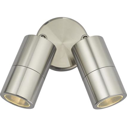 Där Lighting ORT0968 - LED buitenwandspot ORTEGA 2xGU10/5W/230V IP65 glanzend chroom
