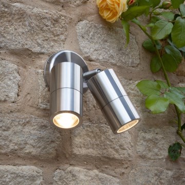 Där Lighting ORT0968 - LED buitenwandspot ORTEGA 2xGU10/5W/230V IP65 glanzend chroom