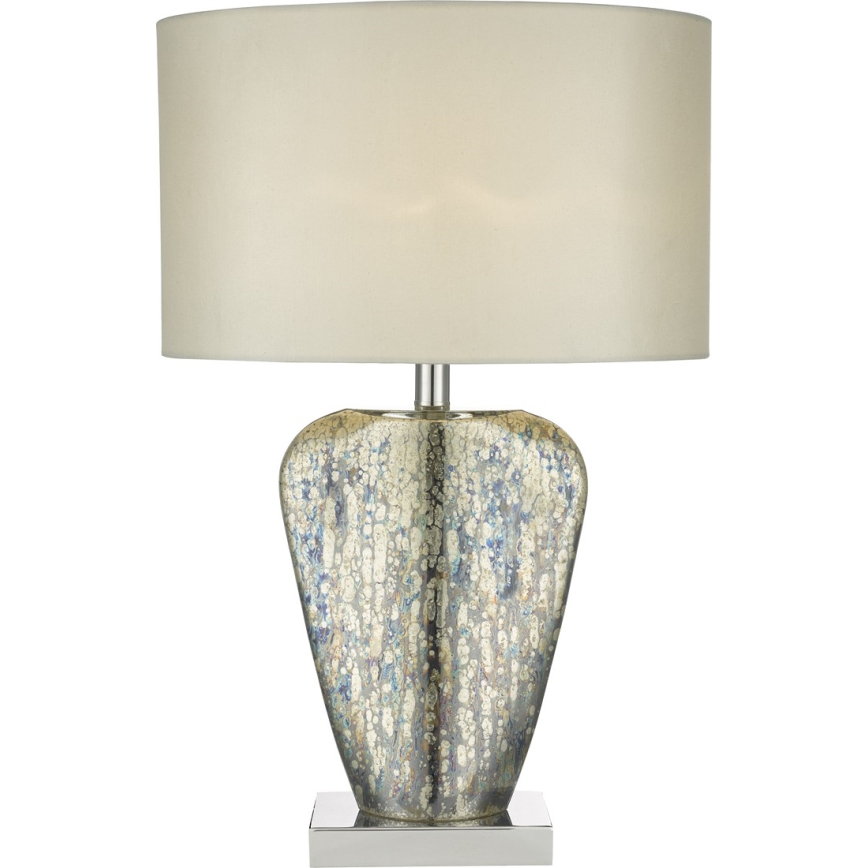 Där Lighting SYR4235 - Lampe de table SYRACUSE 1xE27/60W/230V chrome brillant/crème