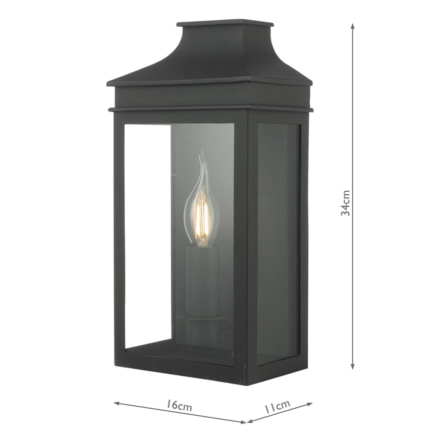 Där Lighting VAP5222 - Buitenwandlamp VAPOUR 1xE14/60W/230V IP44 zwart