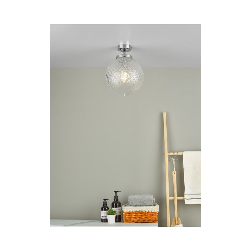 Där Lighting WAY0150 - Badkamer plafondlamp WAYNE 1xE27/40W/230V IP44 Ø 25 cm glanzend chroom