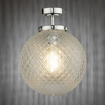 Där Lighting WAY0150 - Plafonnier de salle de bains WAYNE 1xE27/40W/230V IP44 Ø 25 cm chrome brillant