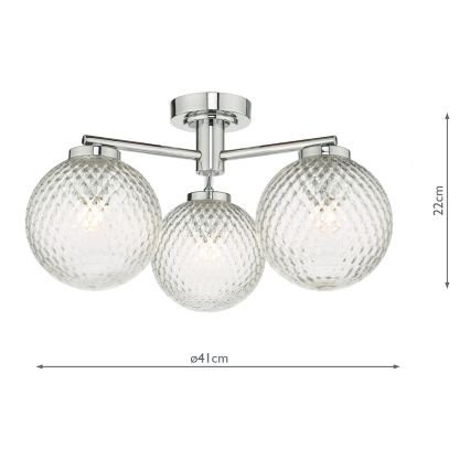 Där Lighting WAY5350 - Plafonnier de salle de bains à montage en surface WAYNE 3xG9/3W/230V chromé brillant