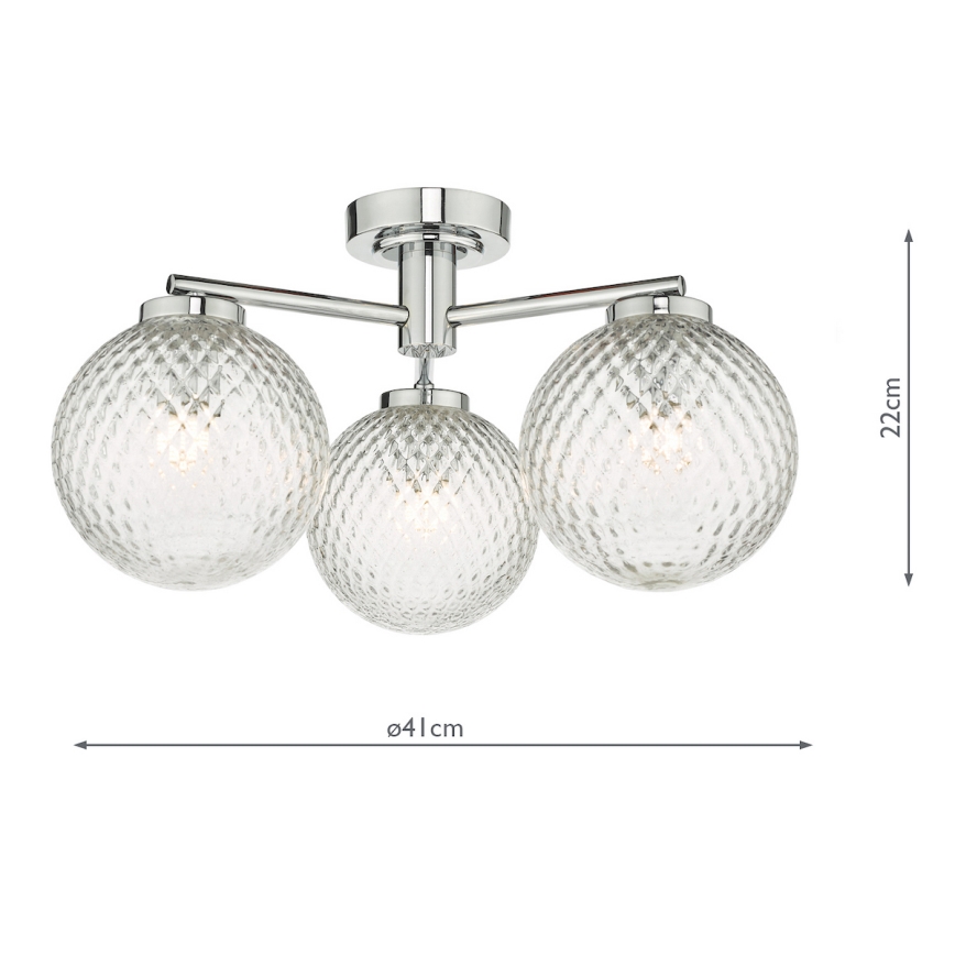 Där Lighting WAY5350 - Plafonnier de salle de bains à montage en surface WAYNE 3xG9/3W/230V chromé brillant