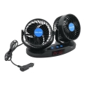 Dashboardventilator voor auto met thermometer 9W/12V zwart