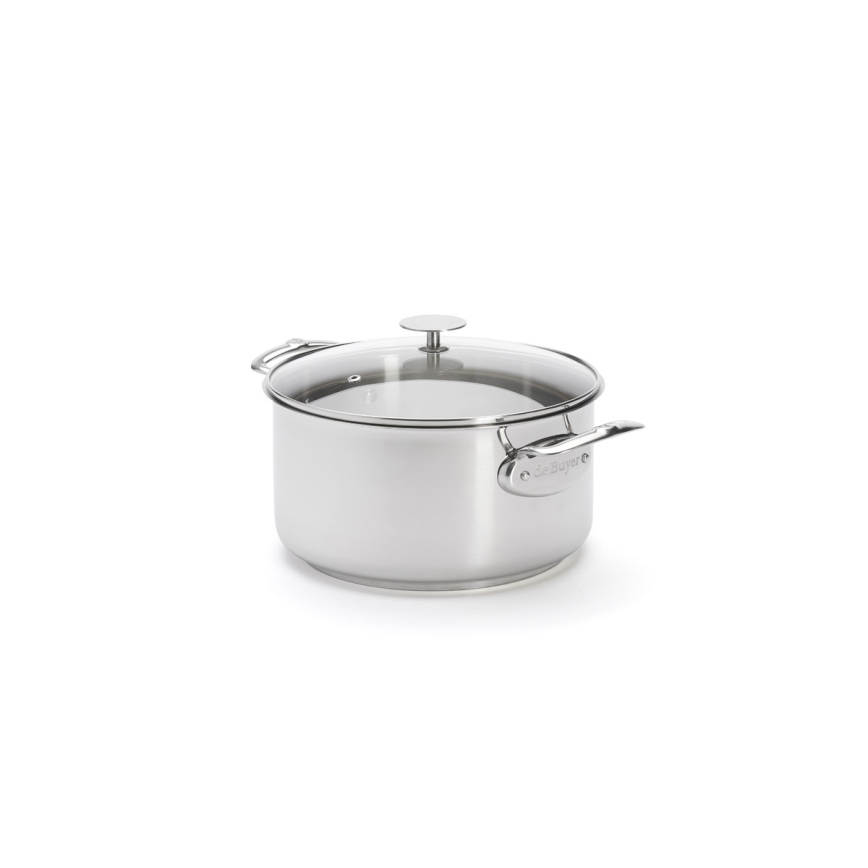 De Buyer 3427.24 - Marmite MILADY 24 cm avec couvercle en acier inoxydable