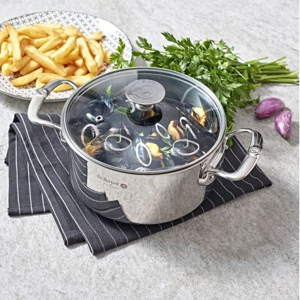 De Buyer 3427.28 - Kookpan met deksel MILADY 28 cm, roestvrij staal