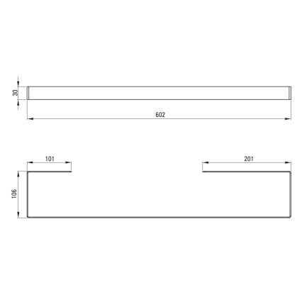 Deante ADM_A621 - Wandgemonteerde handdoekhouder MOKKO 60 cm wit