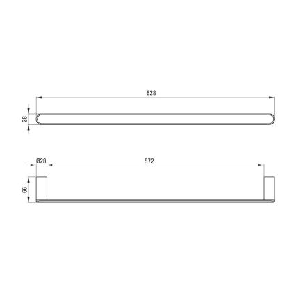 Deante ADR_0621 - Wandhanddoekhouder ROUND 62,8 cm, glanzend chroom