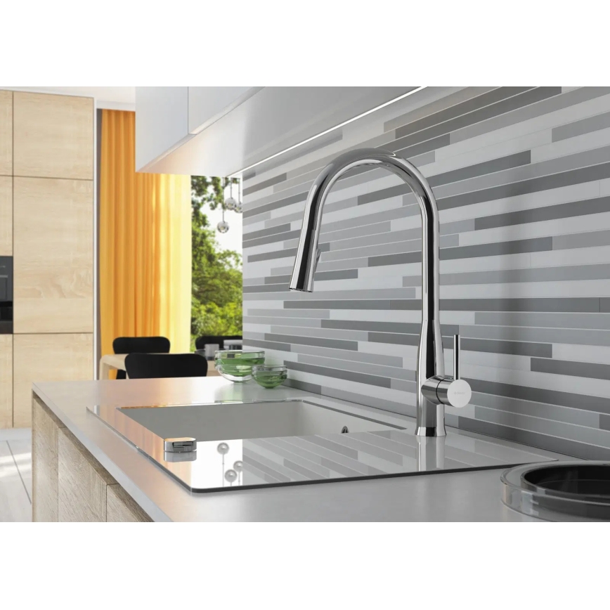 Deante BDH_072M - Robinet d'évier avec douchette extractible LUKRECJA chrome brillant