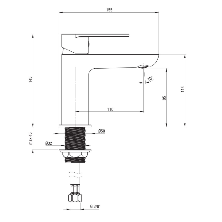 Deante BGA_N20M - Mitigeur pour lavabo ALPINIA noir
