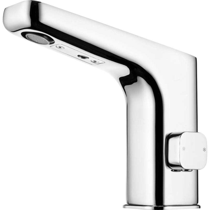 Deante BQH_029R - Robinet de vasque sans contact avec régulation de température HIACYNT 4xAA chrome brillant