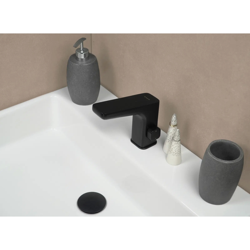 Deante BQH_N29R - Contactloos wastafelkraan met temperatuurregeling HIACYNT 4xAA zwart