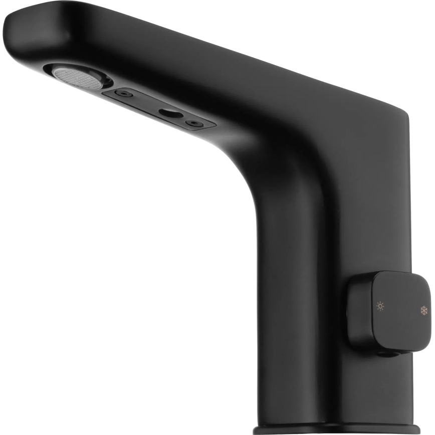 Deante BQH_N29R - Robinet de vasque sans contact avec régulation de température HIACYNT 4xAA noir