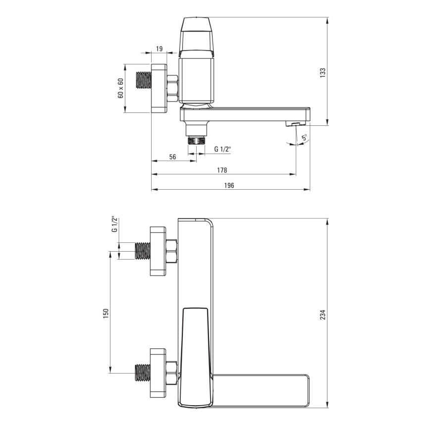 Deante BQL_012M - BLUR opvouwbare badmengkraan, glanzend chroom