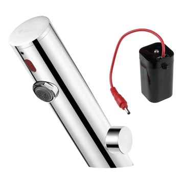 Deante BQR_P29R - Robinet de vasque sans contact avec régulation de température SENSE 4xAA acier poli