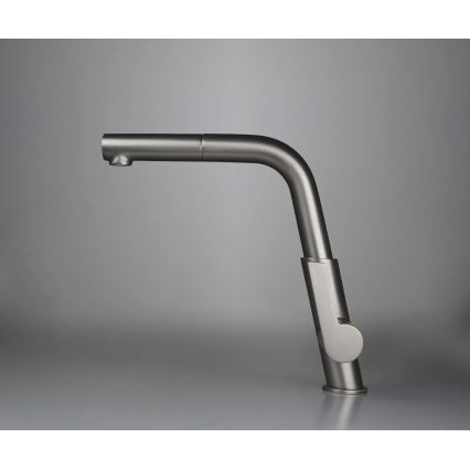 Deante BQS_D73M - Mitigeur d'évier avec douchette extractible SILIA, finition titane