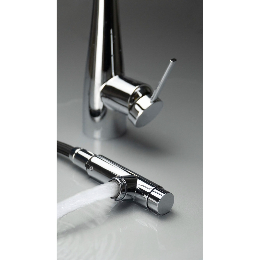 Deante BRE_075M - Robinet d'évier avec douchette extractible ERIDAN chrome brillant