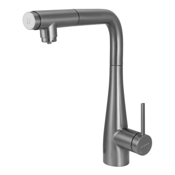 Deante BRE_D75M - Kraan voor gootsteen met uittrekbare sproeier ERIDAN titanium