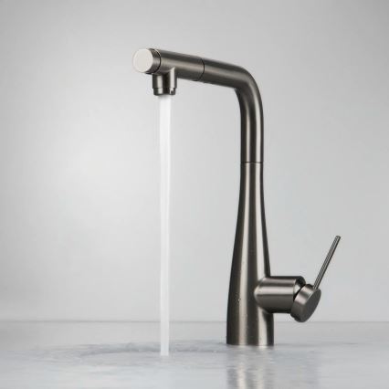 Deante BRE_D75M - Robinet d'évier avec douchette extractible ERIDAN titane