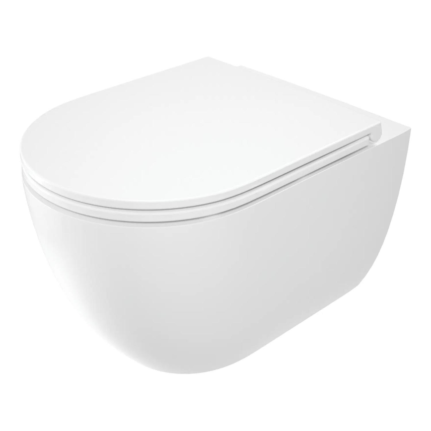 Deante CGRD6ZPW - Wandtoilet met toiletbril ROUND keramiek/wit