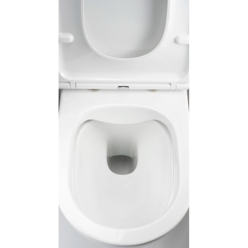 Deante CGRD6ZPW - Wandtoilet met toiletbril ROUND keramiek/wit