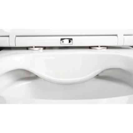 Deante CGRD6ZPW - Wandtoilet met toiletbril ROUND keramiek/wit