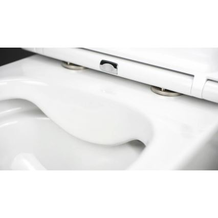Deante CGRD6ZPW - Wandtoilet met toiletbril ROUND keramiek/wit