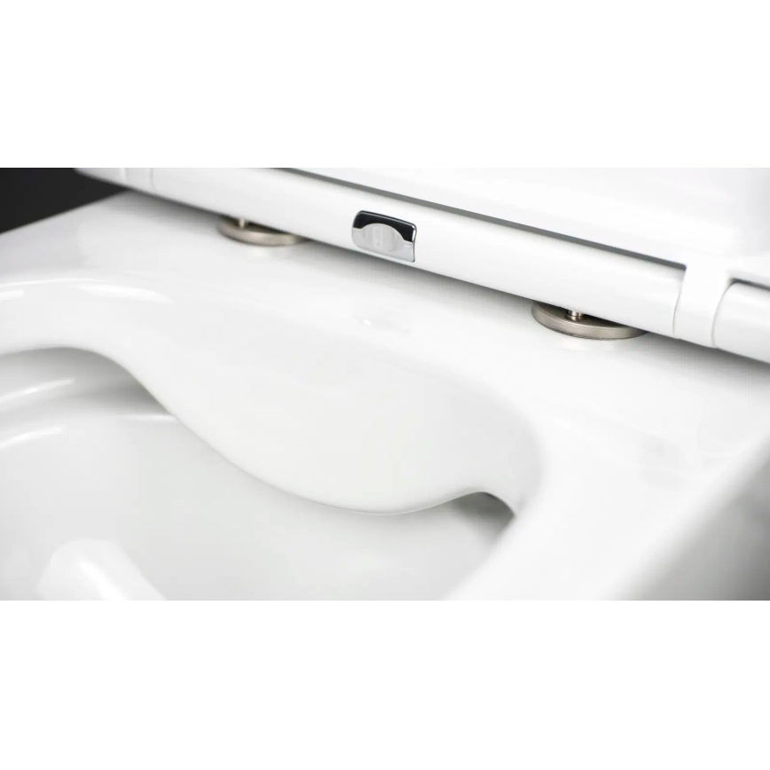 Deante CGRD6ZPW - Wandtoilet met toiletbril ROUND keramiek/wit