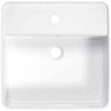 Deante CGS_6U4B - Aanrecht wastafel met een kraangat SQUARE 42x42 cm keramiek/wit