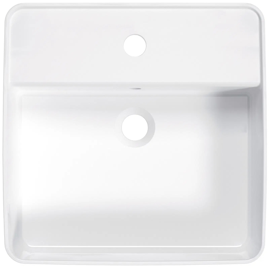 Deante CGS_6U4B - Aanrecht wastafel met een kraangat SQUARE 42x42 cm keramiek/wit