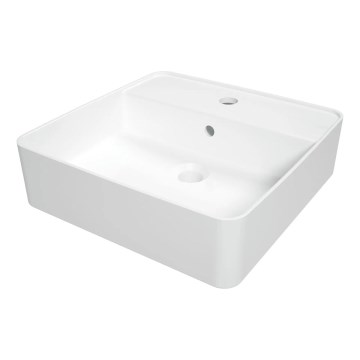 Deante CGS_6U4B - Vasque à poser avec orifice pour le robinet SQUARE 42x42 cm céramique/blanc
