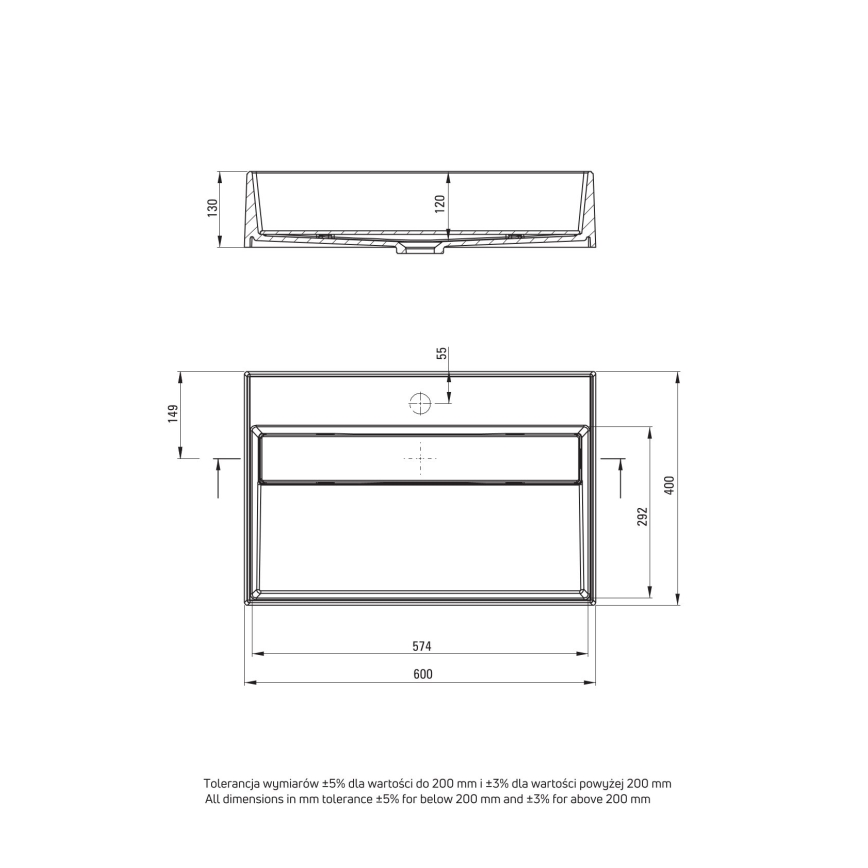Deante CQR_SU6M - Aanrecht wastafel CORREO 40x60cm graniet/metallic grijs