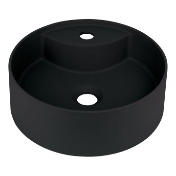 Deante CQS_NU4B - Opzetwastafel met kraangat SILIA Ø 36 cm graniet/zwart